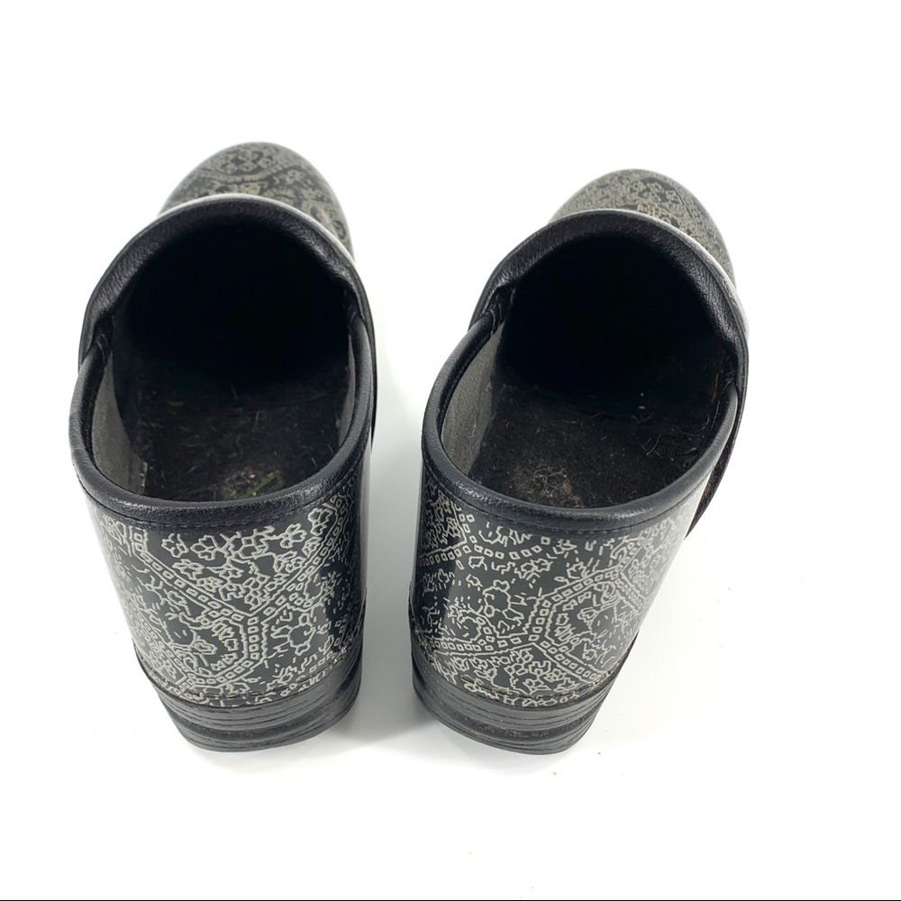 Dansko Metallic Black And Silver Clogs Size 42 - image 3